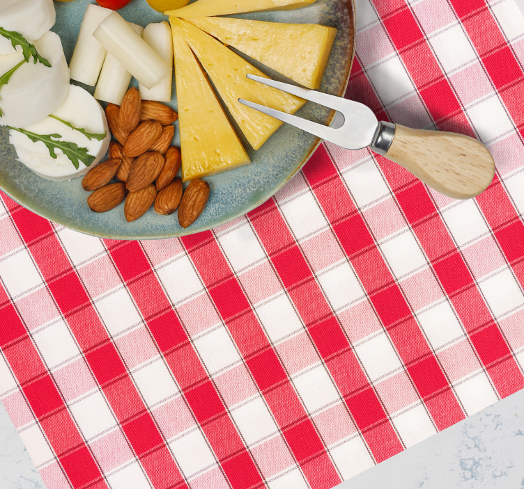 Placemat rood geruit patroon - TenStickers