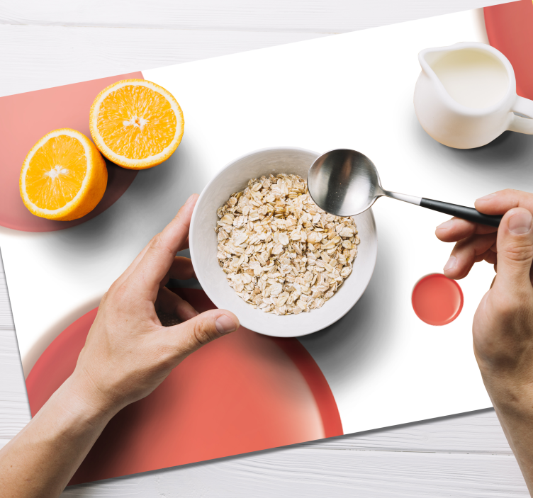 Rode placemats Rode moderne cirkels - TenStickers