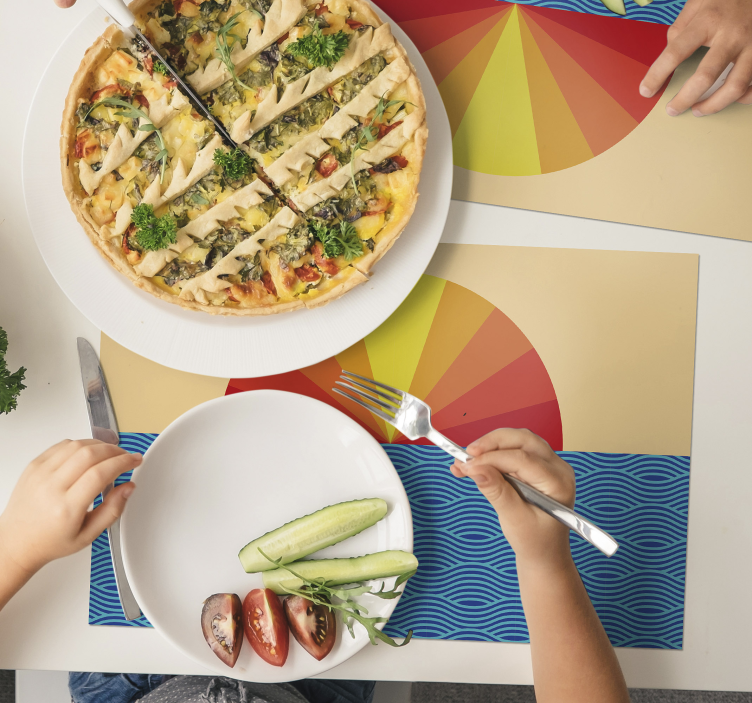 Placemat sunrise ocean waves - TenStickers