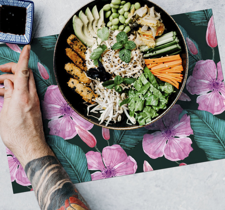 Placemat tropisch bloemenmotief - TenStickers