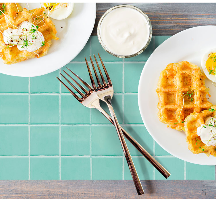 Placemat turquoise tegeloppervlak - TenStickers