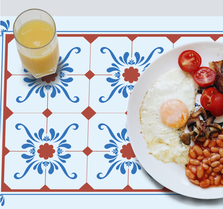 Placemat vintage bloemenpatroon - TenStickers