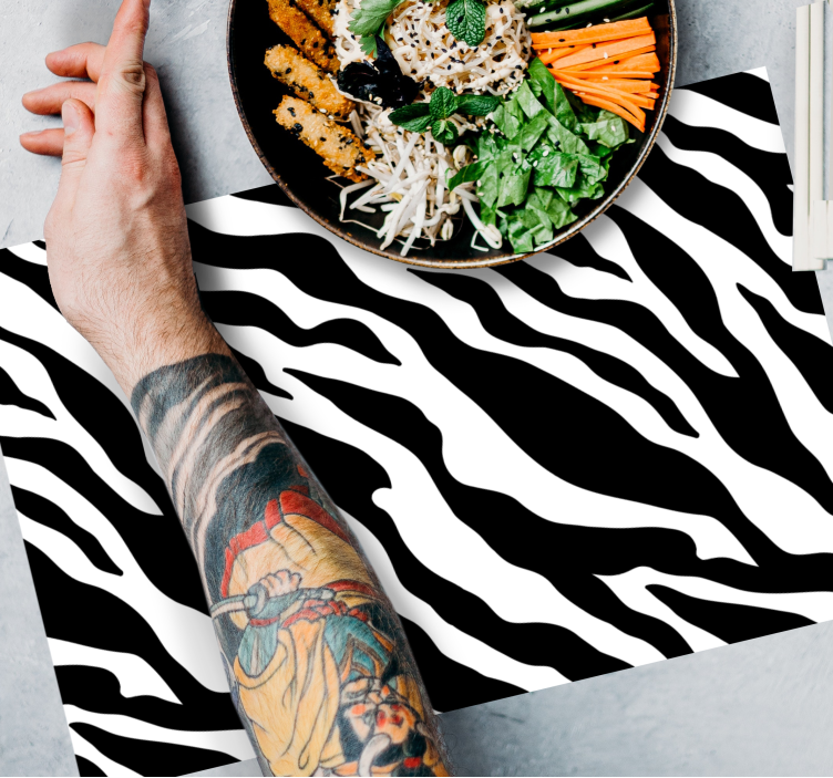 Placemat zebra strepenpatroon - TenStickers