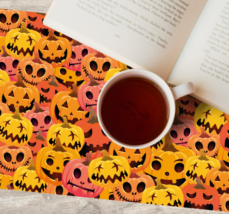 Pompoen kunstcollectie Halloween placemat - TenStickers
