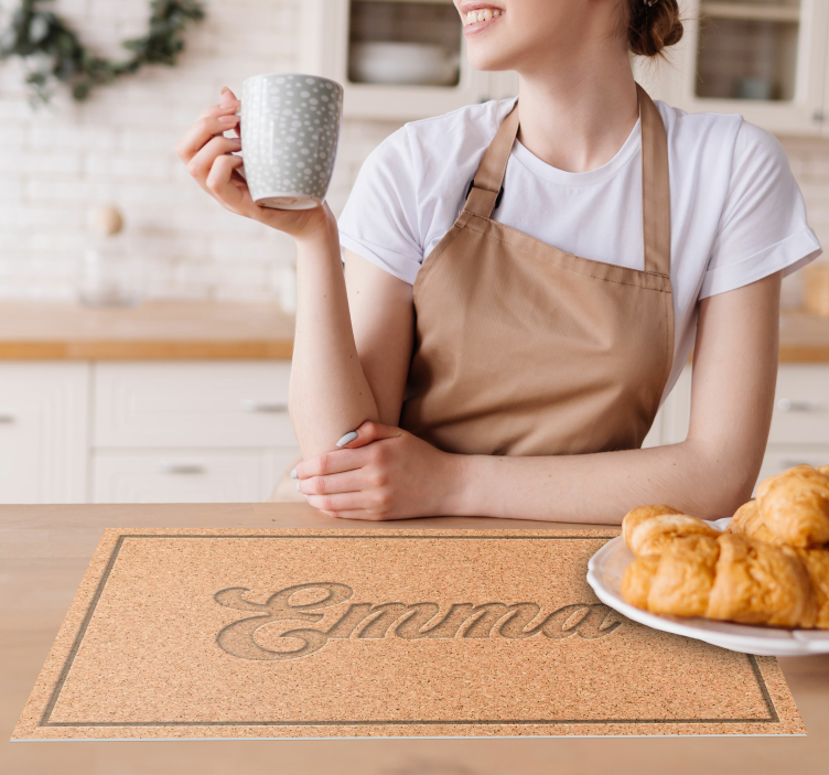 Wijnkork placemat gepersonaliseerd - TenStickers