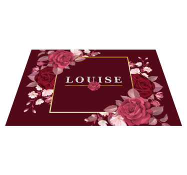 Klantgericht met rozennaam vinyl placemats - TenStickers