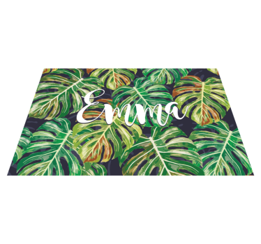Gepersonaliseerde monstera bloemen vinyl placemats - TenStickers