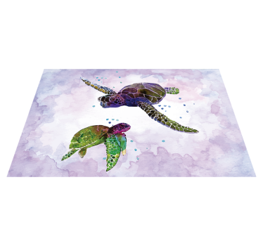 Originele placemat kleurrijke schildpad illustratie - TenStickers