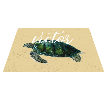 Placemat met naam Zeeschildpad met naam - TenStickers