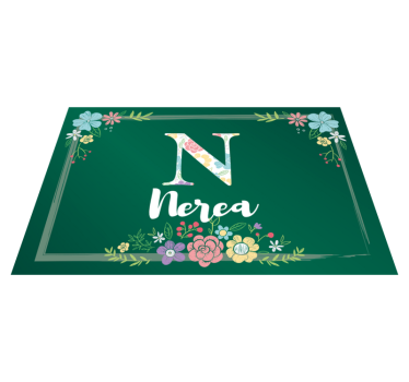 Placemat met naam bloemen initiaal ontwerp - TenStickers