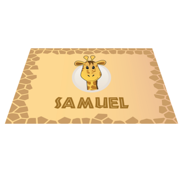 Placemat giraffe aangepaste naam  - TenStickers