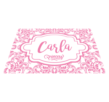 Placemat kleuren Aanpasbare naam voor prinses - TenStickers
