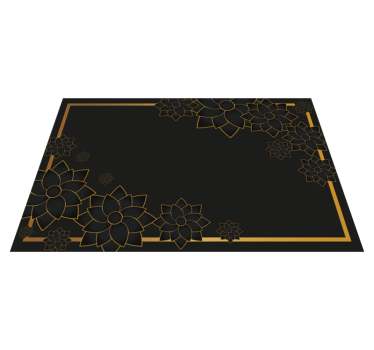 Placemat zwart Elegante stijl met planten - TenStickers