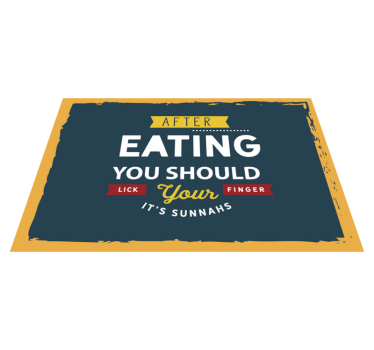 Placemat met tekst eten vingerlikken - TenStickers