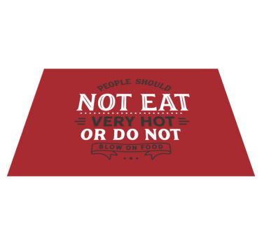 Placemat met tekst voor instructies tijdens het eten - TenStickers