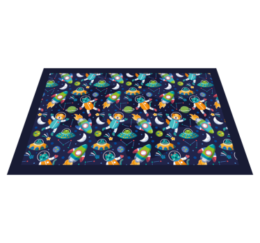 Kinder placemat kleurrijk ruimte avontuur - TenStickers