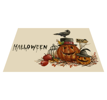 Halloween placemat feestelijke pompoenarrangement - TenStickers