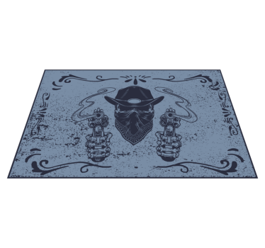 Originele placemat cowboygezicht met wapens - TenStickers