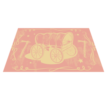 Originele placemat met vintage wagon illustratie - TenStickers