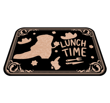 Placemat met tekst lunch tijd westerse stijl - TenStickers