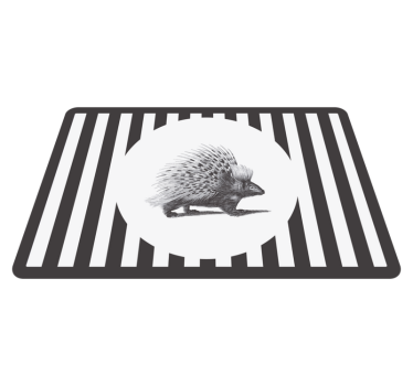Originele placemat met stekelvarken silhouet ontwerp - TenStickers