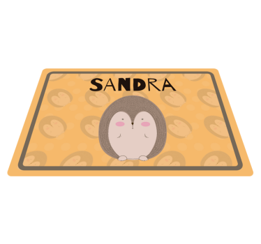 Kinder placemat met schattige egeltjes kunst - TenStickers