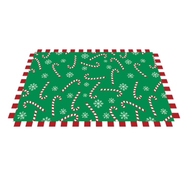 Placemat kerst Groene snoepriet - TenStickers