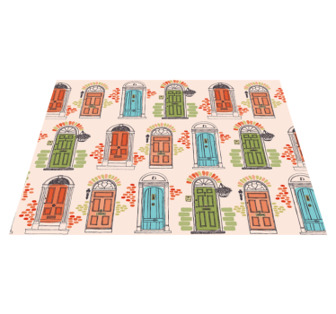 Originele placemat kleurrijke deurpatronen - TenStickers