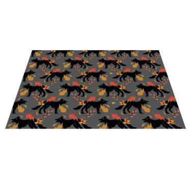 Halloween placemat vossen met vlammen - TenStickers
