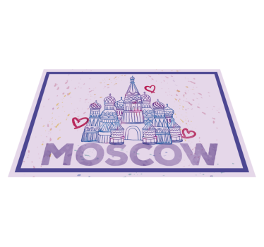 Originele placemat moskou bezienswaardigheden illustratie - TenStickers