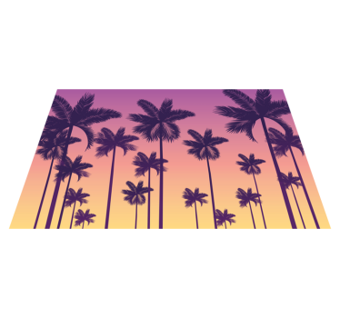 Originele placemat palmboom zonsondergang - TenStickers