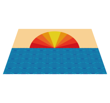 Placemat sunrise ocean waves - TenStickers