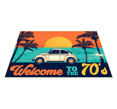 Elegante placemats retro strandscène jaren 70 - TenStickers