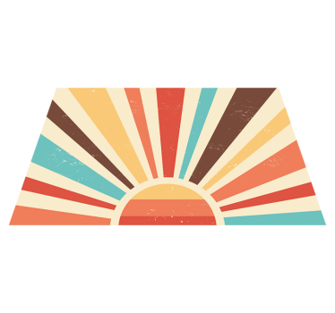 Placemat Abstracte vintage zonsondergang jaren 70 - TenStickers