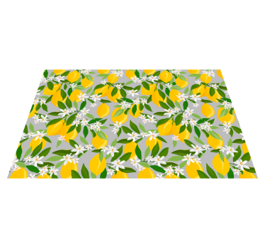 Originele placemat citroen bloemenpatroon - TenStickers