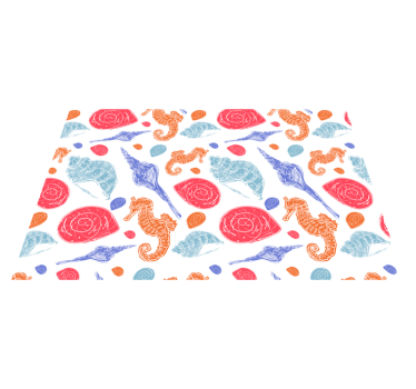Originele placemat schelpen en zeepaardjes - TenStickers