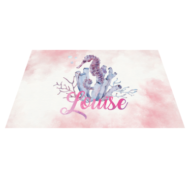 Originele placemat zeepaard en koraal - TenStickers