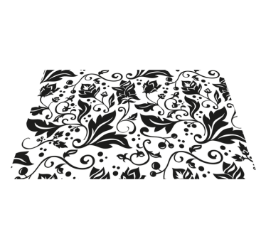 Placemat bloemenpatroon zwart - TenStickers