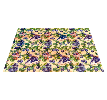 Originele placemat blauwe bosbessen cupcake patroon - TenStickers