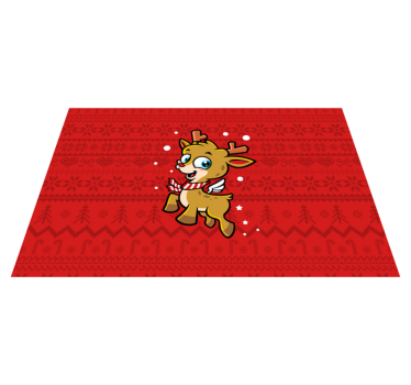Kerstmis placemat schattig rendier karakter - TenStickers