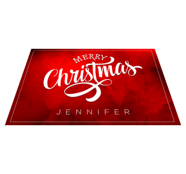 Placemat rood Vrolijk kerstfeest tekst - TenStickers