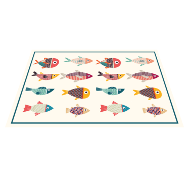 Originele placemat kleurrijke vispatronen - TenStickers