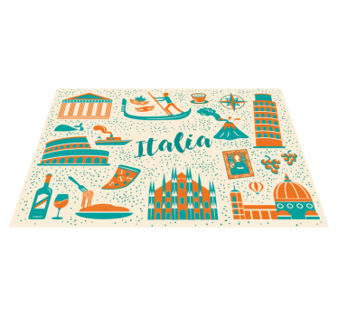 Originele placemat culinaire italiaanse scene - TenStickers