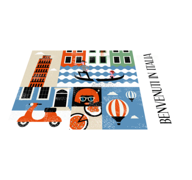 Rechthoekige placemats Italiaanse beroemdste voedselpictogrammen - TenStickers