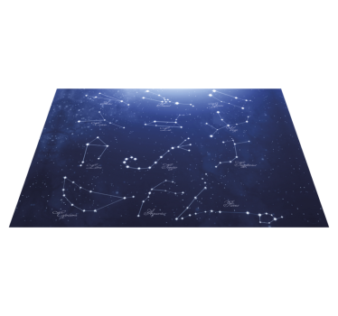 Placemat met tekst sterrenkaart van de constellaties - TenStickers