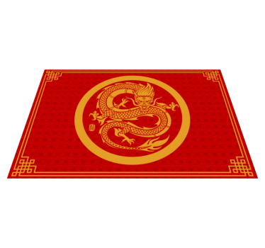 Originele placemat dragon gouden cirkel - TenStickers