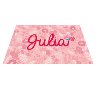 Rechthoekige placemats Voor kinderen bloemenmotieven met naam - TenStickers