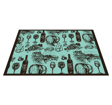 Originele placemat vintage keuken elementen - TenStickers