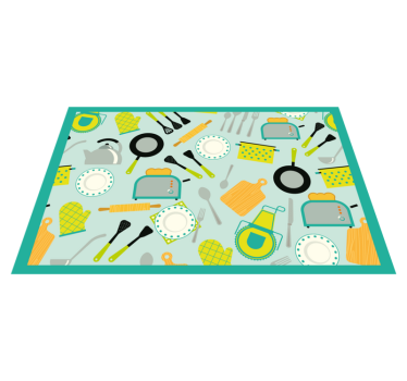 Originele placemat keukengerei thema - TenStickers