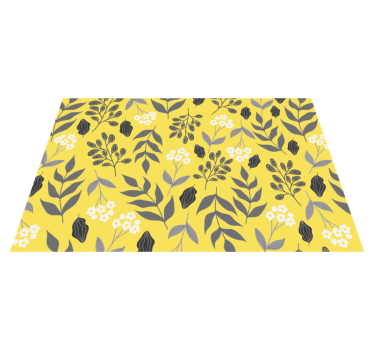 Moderne placemat met bloemig geel motief - TenStickers
